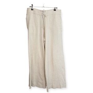 Stars Above Womens Medium Ribbed Knit Lounge Pants Wide Leg Drawstring